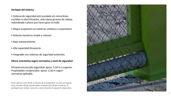 Segunda barrera estructural en caso de manipulación o corte. Segunda barrera estructural en caso de manipulación o corte.